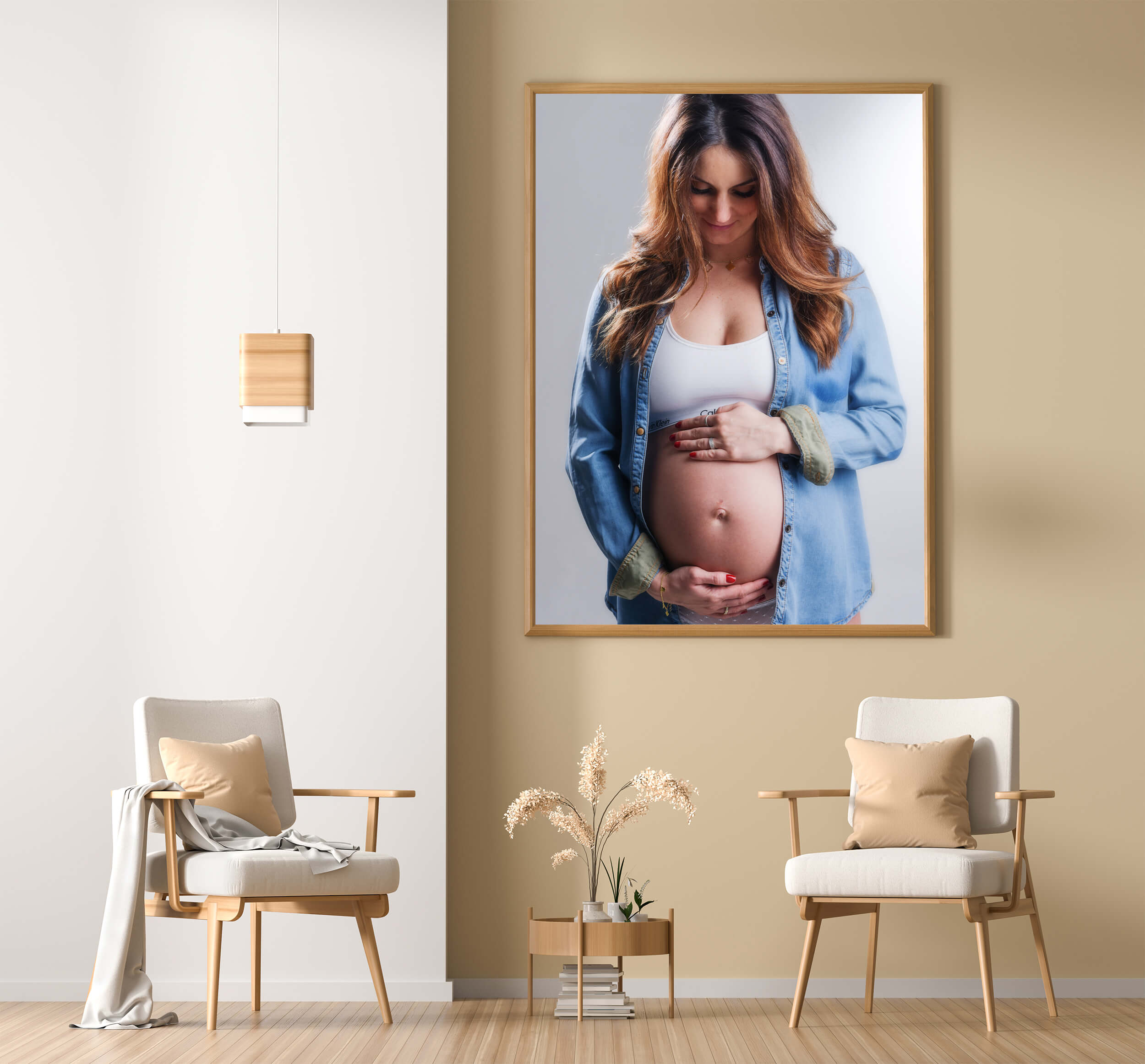 hochwertiges Wandbild vom Babybauchshooting in München